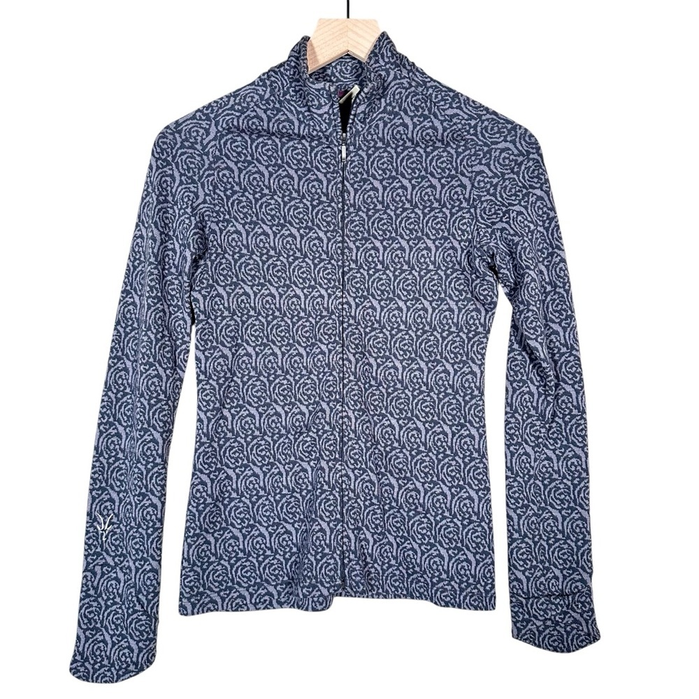 IBEX Merino Wool Full Zip Printed Sweater Jacket